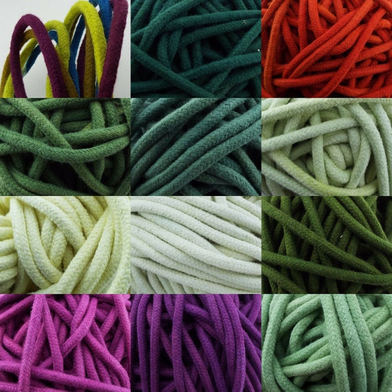 11 COLOUR 6mm Braided Cotton Cord Coat Rope Knot Board Bag Handle BUY 1 2  4m 677 