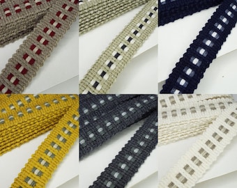 6 COLOR Mosiac 20mm Cotton Mix Weave Braid Upholstery Edging Costume 1 2 4m+ 846