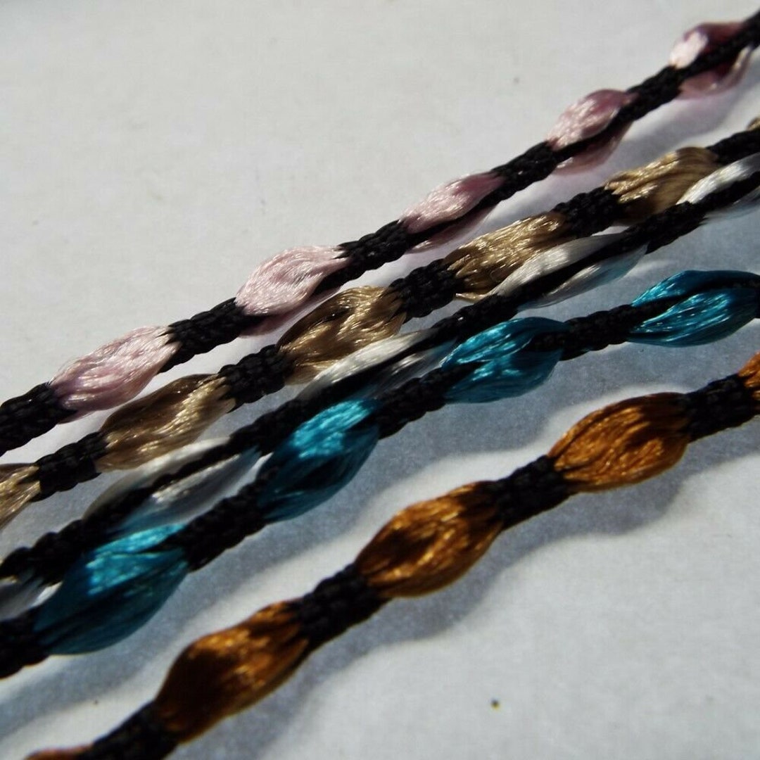 5 COLOUR 2mm 3mm Rope Satin Rayon Cord Trim Light Pull Ribbon BUY 1 2 ...