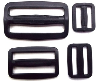20mm 25mm 40mm 50mm Black Sliders 3 Bar Strap Adjuster BUY 2 4 8 16 Buckles 755
