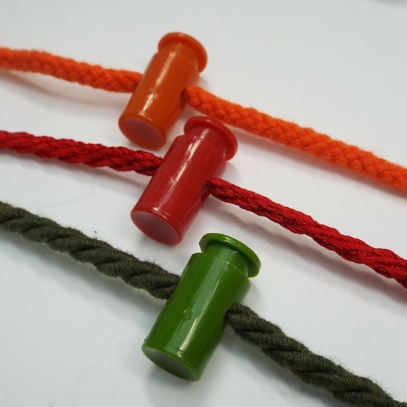 6 COLOUR Cord Toggle Lock End Coat Anorak Jacket Hole up to