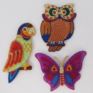 3 DESIGN Iron Or Sew On Patch Motif Sequin Glitter Wildlife Dress Animal 410