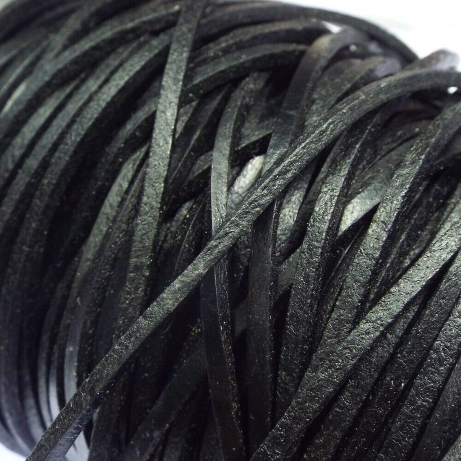 Black Leather Cord Thonging 2mm by 3mm Square Cut Rectangle Etsy