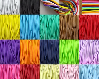 20 COLOUR 2.5mm Round Cord Elastic Coat Anorak Hood Mask Lace BUY 1 2 3 4 8m 455