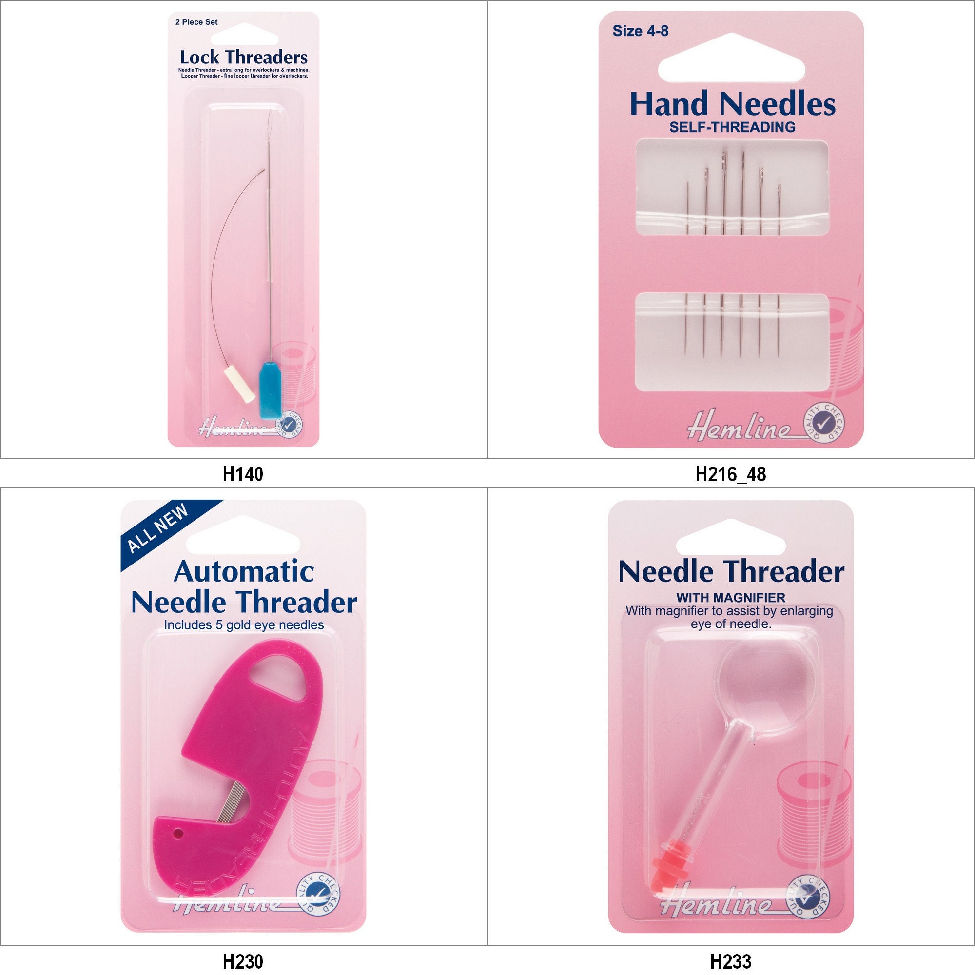 Hemline Assorted 3 Pack of Needle Threaders
