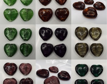 Glass Heart Bead Handmade Pendant Large 35mm Chunky Indian 7 TYPE BUY 1 2 4 656