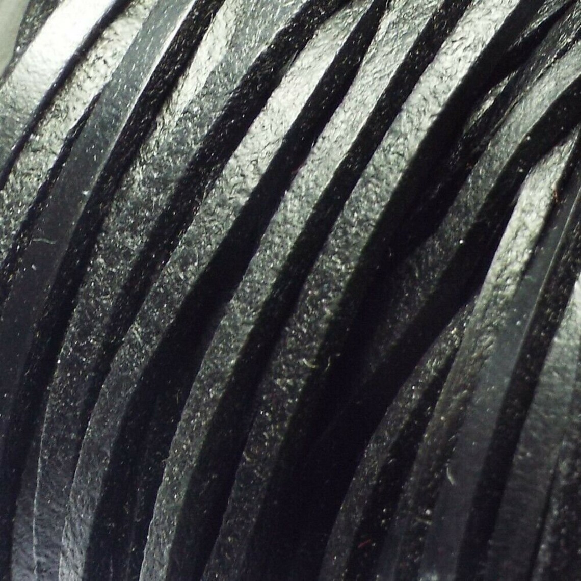 Black Leather Cord Thonging 2mm by 3mm Square Cut Rectangle Etsy