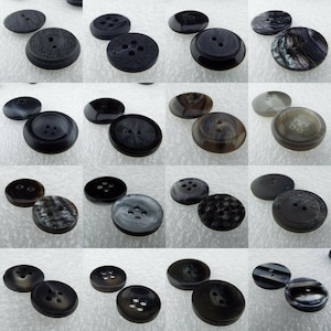 16 TYPE 12mm To 27mm Black Grey Natural Horn Pearl Coat BUY 2 4 8 Buttons 980