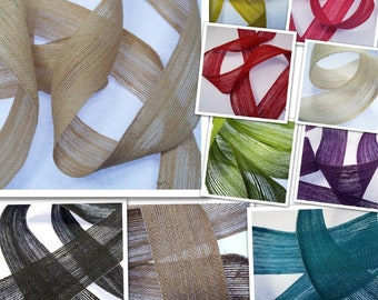10 COLOUR 38mm Rustic Hessian Natural Ribbon Craft Christmas Jute 1 2 4m+ 316