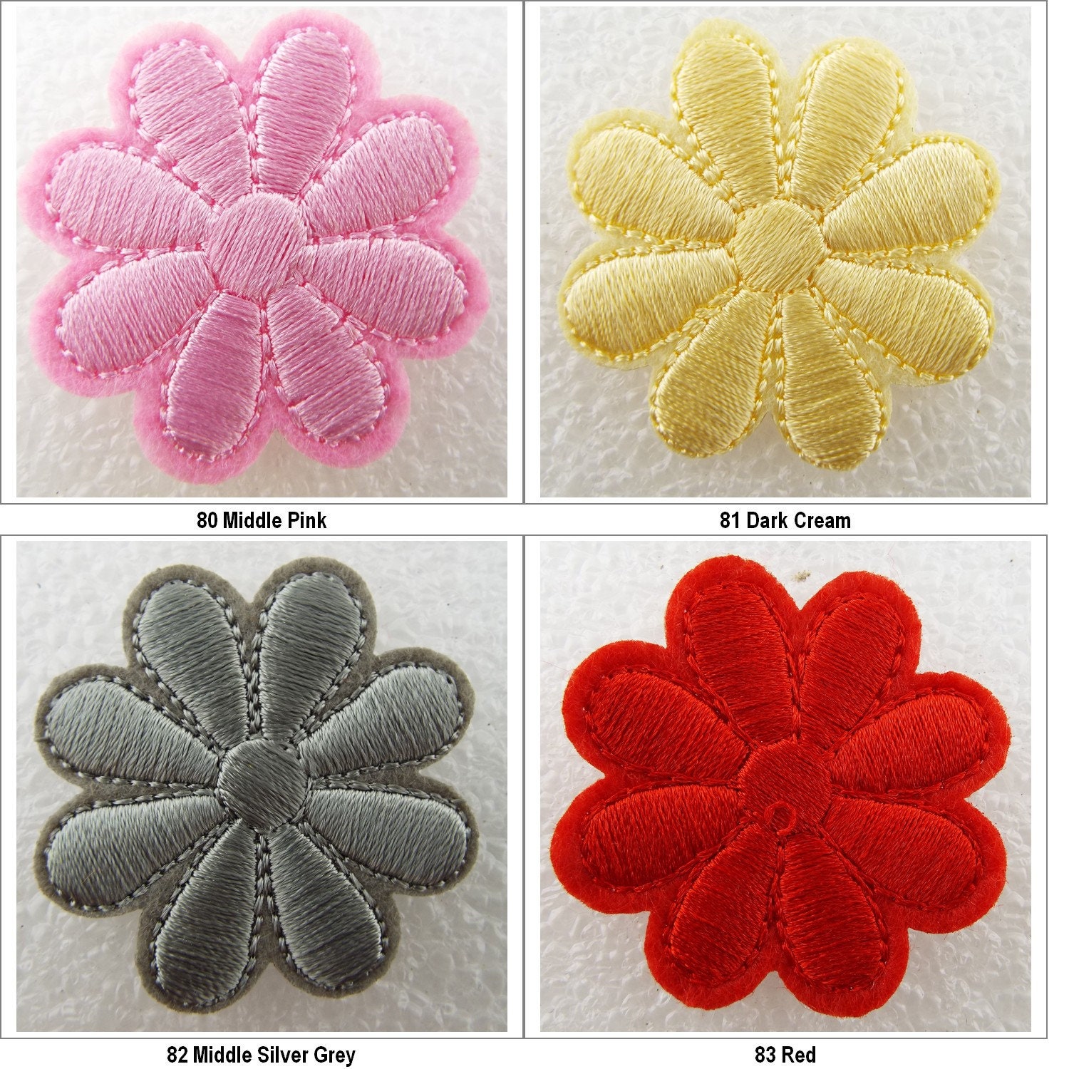 Iron On Flower Motif 4cm Embroidered Satin Daisy 21 COLOURS Etsy
