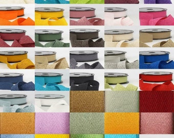 35 COLOUR 50mm Pure Cotton Herringbone Twill Tape Binding Ribbon 1 2 4 8m+ 004