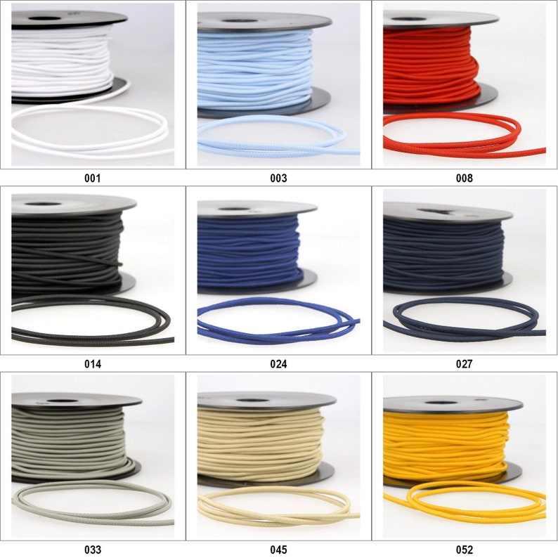 17 COLOUR 3mm Elastic Cord Lace Shock Bungee Round Stretch Coat Buy 1 2 4 8m 898 image 2