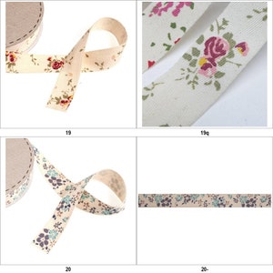 25mm Natural Cotton Twill Herringbone Floral Ribbon Flower Tape BUY 1 2 4m+ 761 image 2