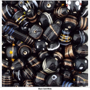 10 COLOUR Decorated Glass Mixed Handmade Indian Jewellery Making 50g 100g 753 image 3