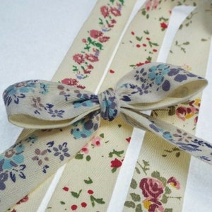 25mm Natural Cotton Twill Herringbone Floral Ribbon Flower Tape BUY 1 2 4m+ 761 image 4