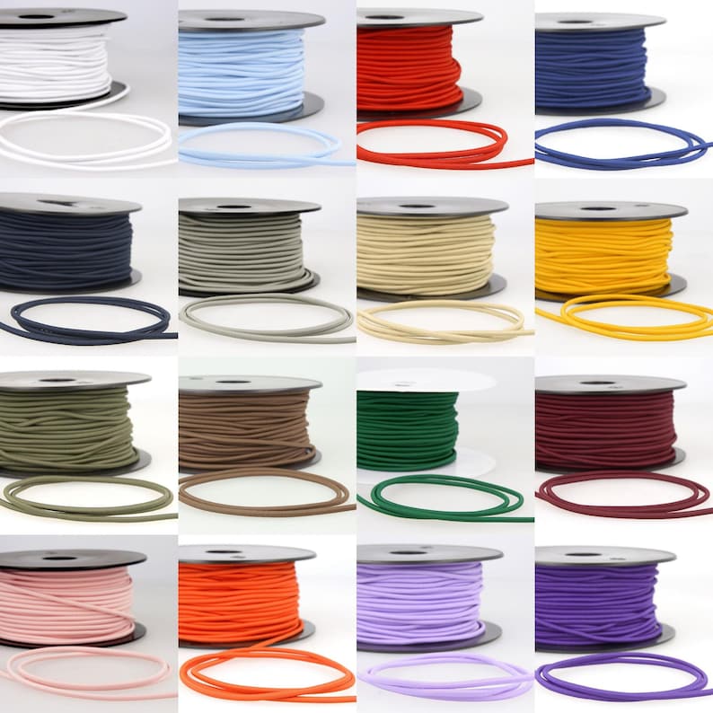 17 COLOUR 3mm Elastic Cord Lace Shock Bungee Round Stretch Coat Buy 1 2 4 8m 898 image 1