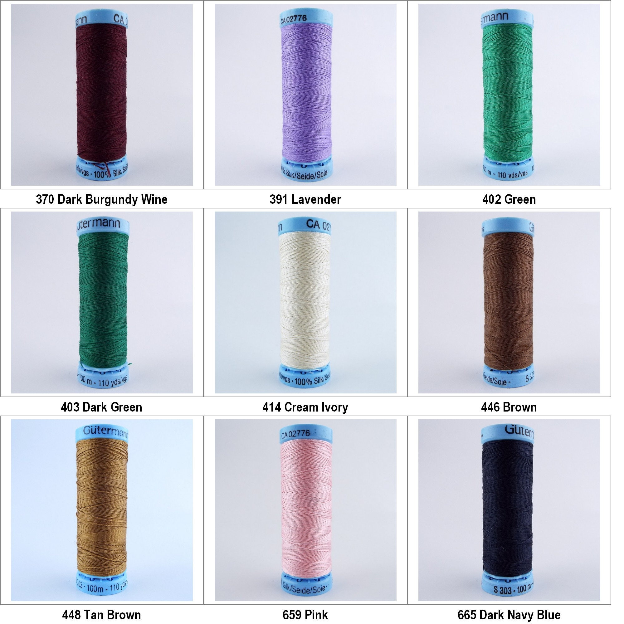 39 COLOUR Gutermann Pure Silk Hand Or Machine Sewing Thread Etsy