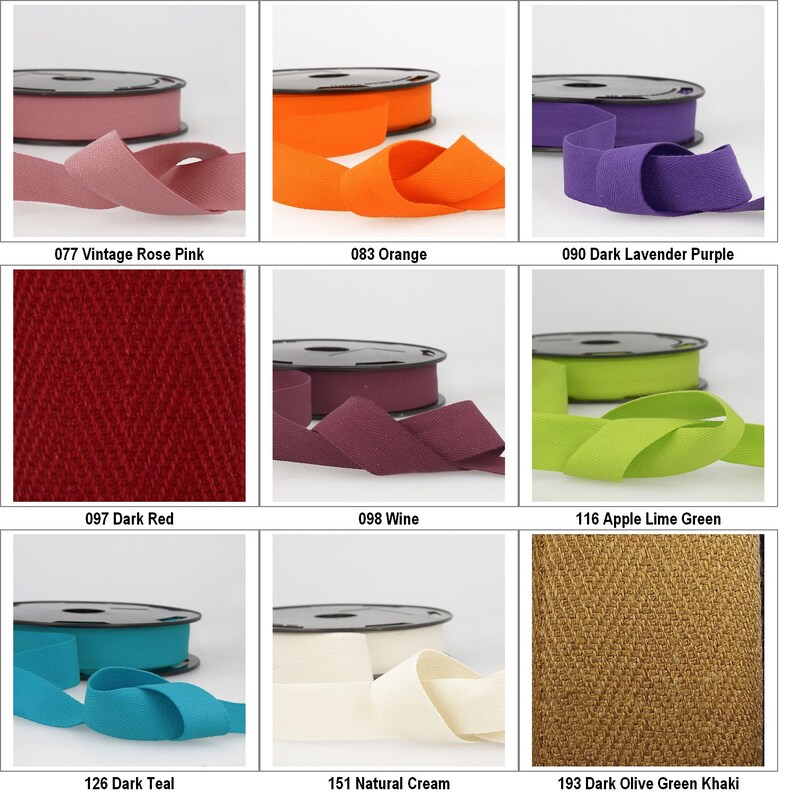 35mm Cotton Herringbone Twill Tape 35 COLOURS Blanket Binding Etsy UK