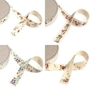 25mm Natural Cotton Twill Herringbone Floral Ribbon Flower Tape BUY 1 2 4m+ 761 image 5