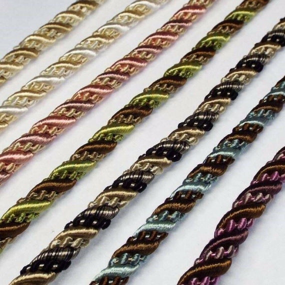 5 COLOUR 10mm Thick Barley Twist Cord Upholstery Costume Rope BUY 1 2 4m+ 821