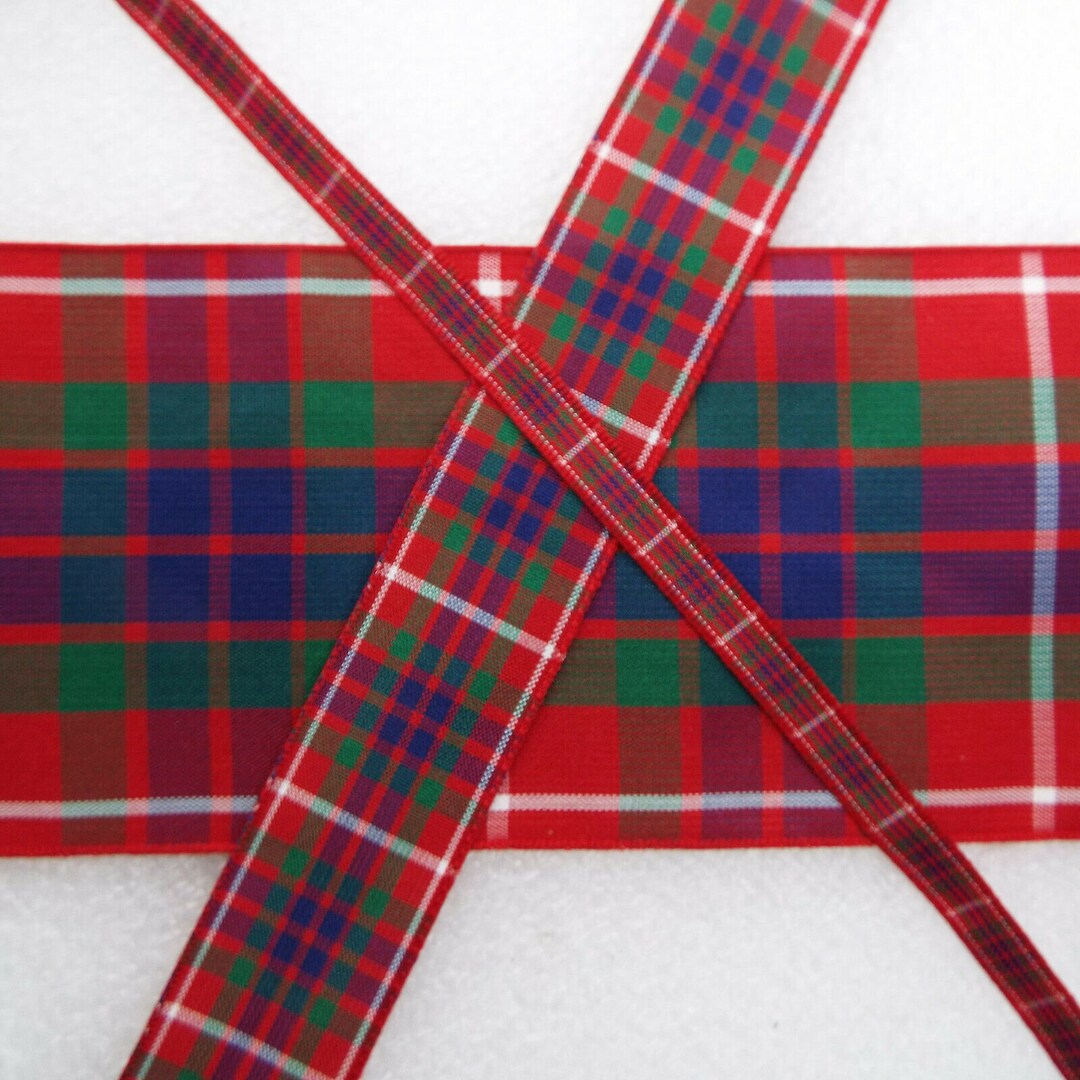 Clancy Ribbon Pattern 6 WIDTHS Frazer Tartan Ribbon Scotland Clan Christmas Bow Cake BUY 1 2 ...