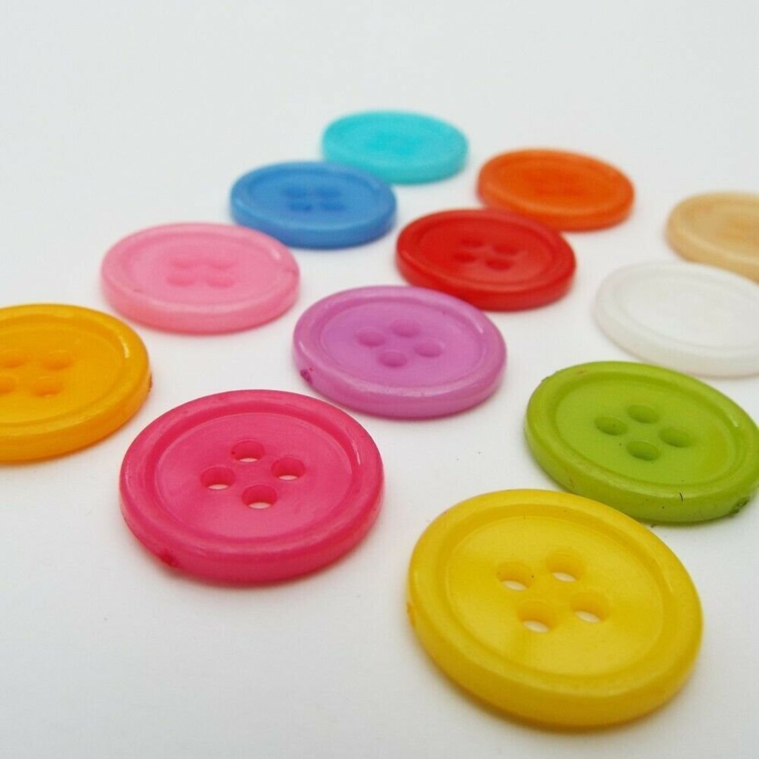 Round Rim Buttons 17mm 25mm 30mm Craft Jumper Shirt 12 Colours BUY 2 4 ...