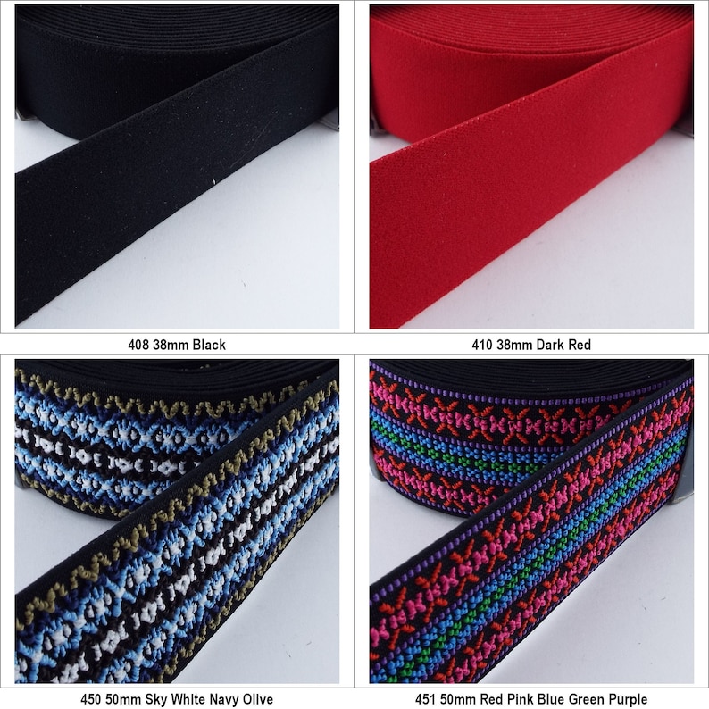 20 Colour Soft Clothing Elastic 25mm 38mm 50mm Waistband Cuff Etc Buy 1