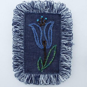 5 DESIGN Sew On Bead Denim Beaded Flower Frilled Patch Motif Coat Jeans Hat 317