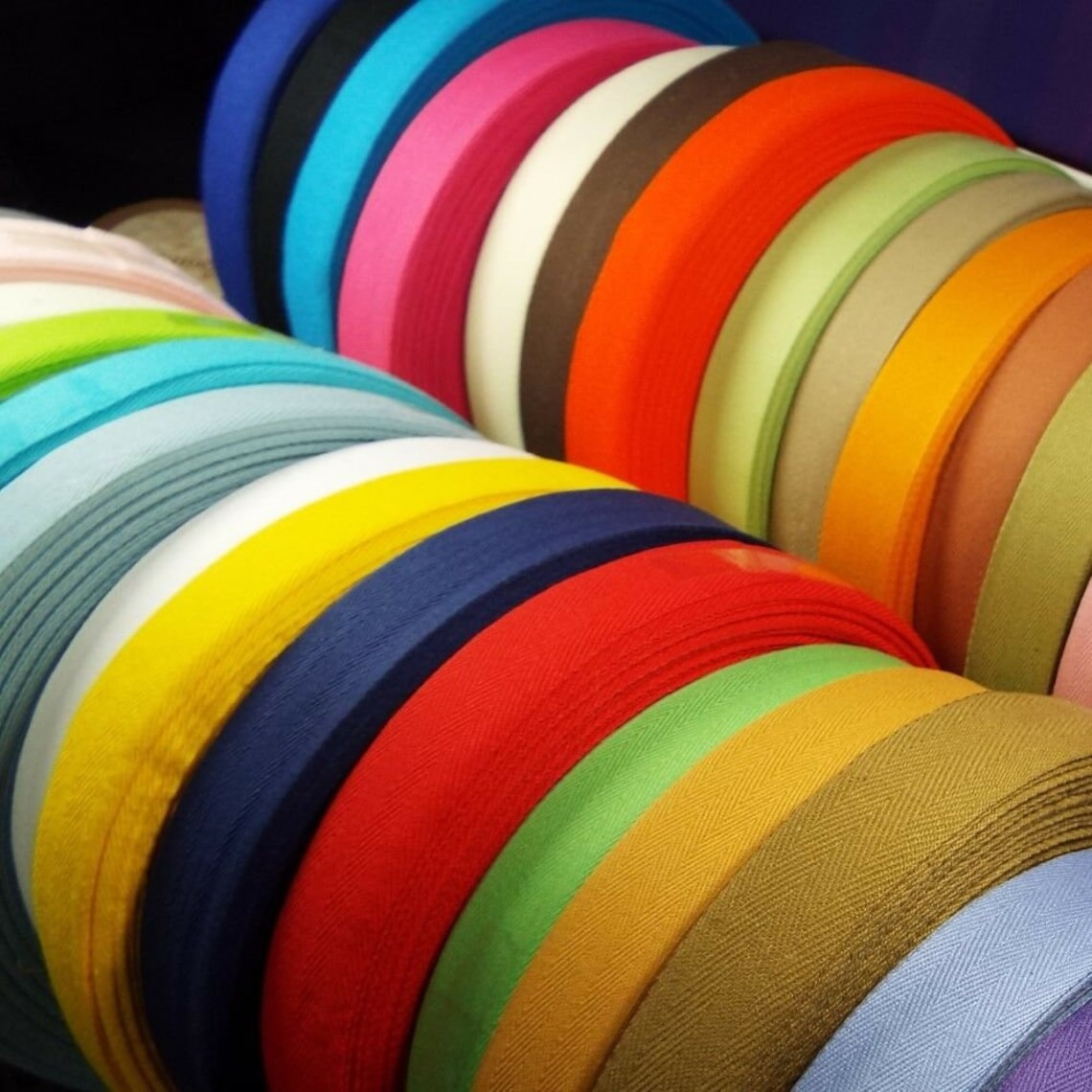 20mm Pure Cotton Herringbone Twill Tape 37 COLOURS Etsy