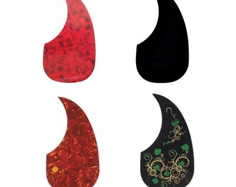 Acoustic Guitar Pickguard/Scratchplate  Self Adhesive Thin Flexible PVC Material  0.5mm Thickness - Red Black Tortoiseshell Paisley