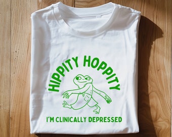 hippity Hoppity I'm clinically depressed Unisex Heavy Cotton TeeRism, boneyisland funny Travel Clothing