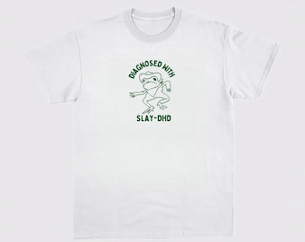 Gediagnosticeerd met slay-dhd unisex zwaar katoenen T-shirt