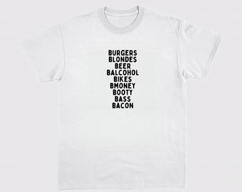 Burgers Blondes Beer Unisex Heavy Cotton Tee