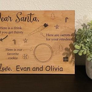 Dear Santa tray SVG, pdf, and png files Glowforge Tested Digital file with 3 options