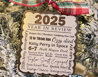 2025 Year In Review Christmas Ornament - Physical Product