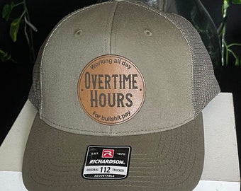 Overtime Hours Hat Patch Design SVG PNG PDF (Digital File)