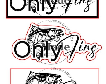 Salmon Hat Patch Design: SVG & PDF Files (Digital File)