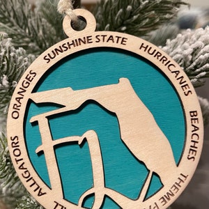 FL Ornament Digital SVG Glowforge, Double layer ornament, Florida, Christmas, Svg, pdf, png, laser cut file, Tested with Glowforge Pro