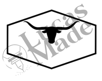 Bullhead Leather Patch Design: Laser Engrave File (SVG, PDF, PNG)