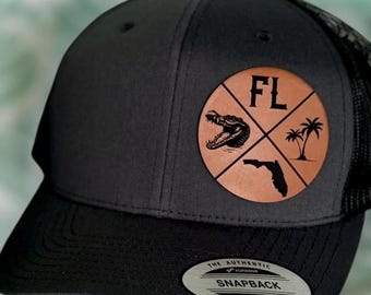 FL hat patch design - Digital File Only - No physical product will ship - Glowforge tested - leather hat patch file - svg and pdf files
