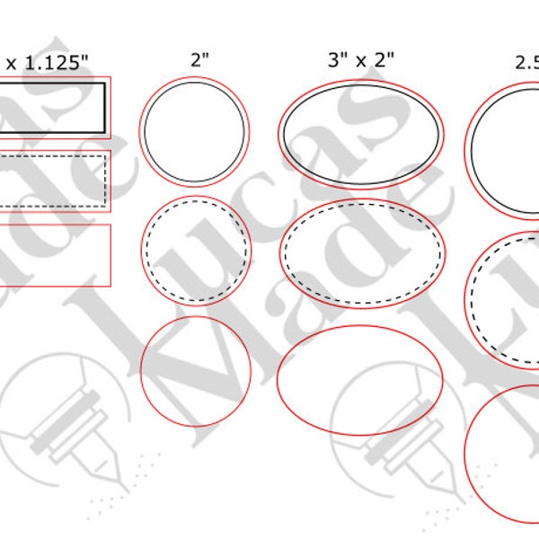 Leather Patch Designs - Digital File Only - 18 different designs - 6 shapes perfect for engraving patches for hats SVG PDF Glowforge tested