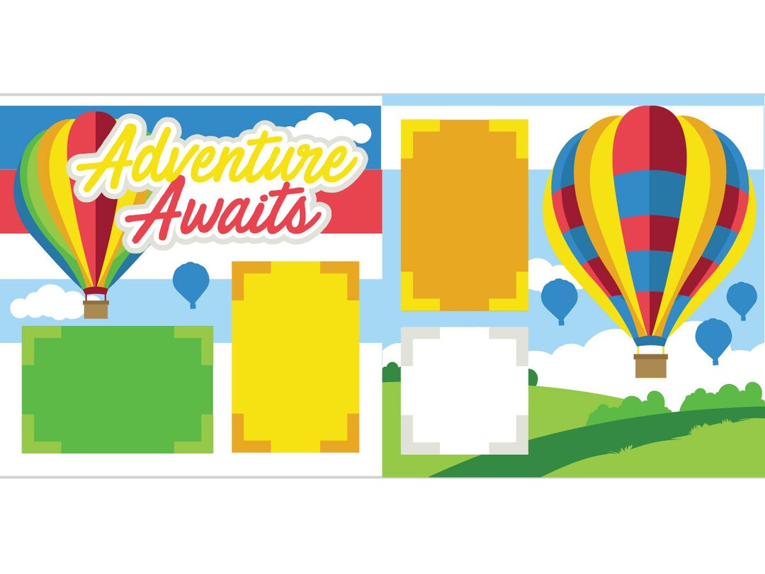 Hot Air Balloon Scrapbook Kit 035 Etsy