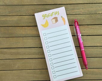 Pink Grocery List Notepad | Shopping List Pad with Checkboxes