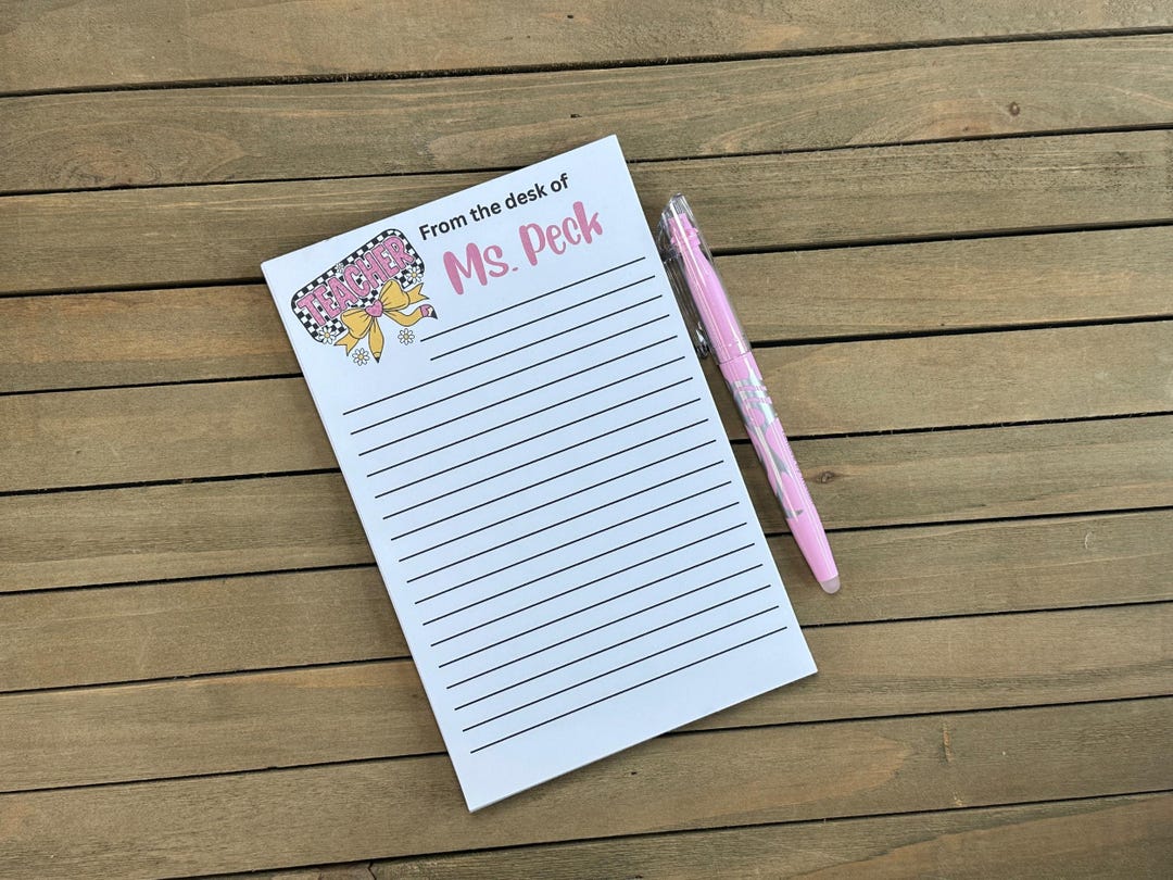 Personalized Teacher Notepad | From the Desk of | Gift for Teacher | 5 ...