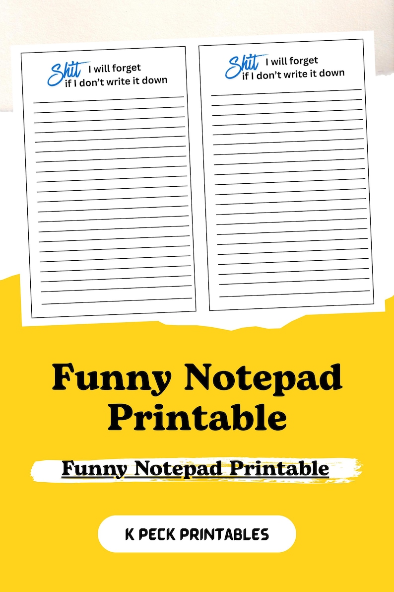 Funny Notepad Printable – 
