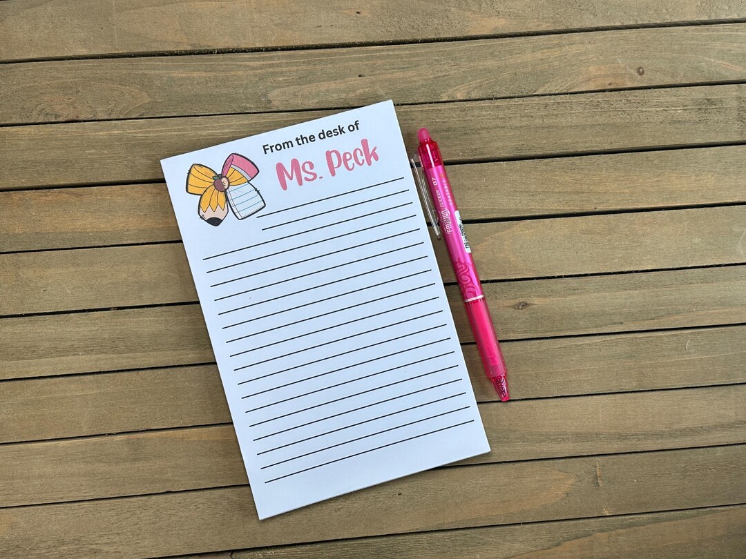 From the Desk of Personalized Teacher Notepad | Teacher Gift - Etsy
