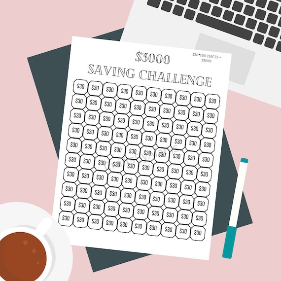 Buy 3,000 Money Saving Challenge Printable / Save 3,000 in 30 Days / Savings  Tracker / Savings Printable Planner Online in India 
