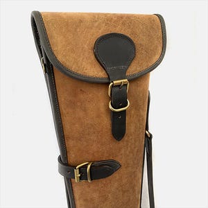 Handmade Brown Leather Shotgun Case – Vintage Rifle Carry Bag with Shoulder Strap – Hunting Gift for Men,best christmas gift for him or her