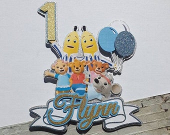 Personalised 3D Bananas in Pyjamas Birthday Glitter Cardstock Cake Topper
