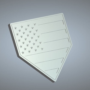 American flag homeplate, homeplate, official size home plate, baseball american flag, baseball home plate decor, homeplate wall decor